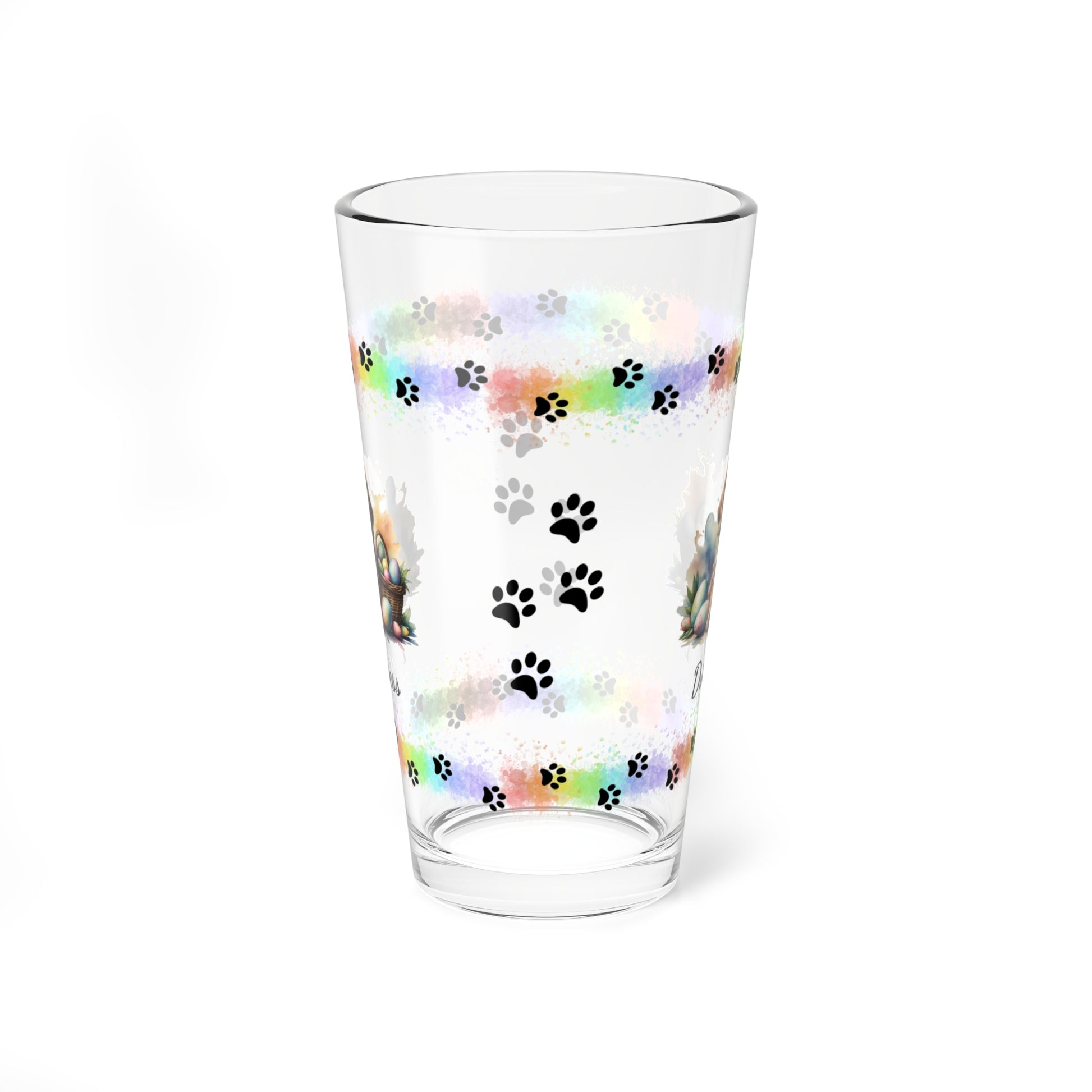 Cocker Spaniel (Golden) Personalized Easter Puppy 16oz Pint Glass - Custom Dog Design, Mental Health Gift, Easter Décor, and Festive Celebrations