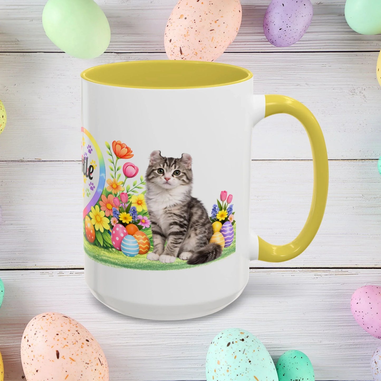 Shop our premium american curl kitten easter mug from MySisterIsASurvivor.