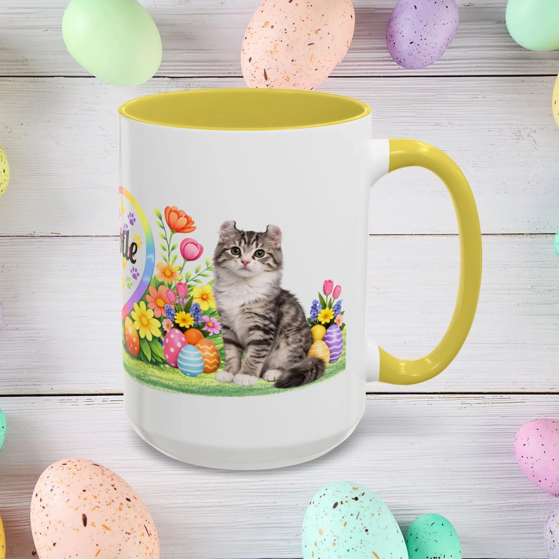 Shop our premium american curl kitten easter mug from MySisterIsASurvivor.