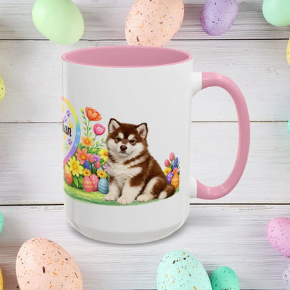 Shop our alaskan malamute red white puppy easter mug featuring the 15oz style option from MySisterIsASurvivor.