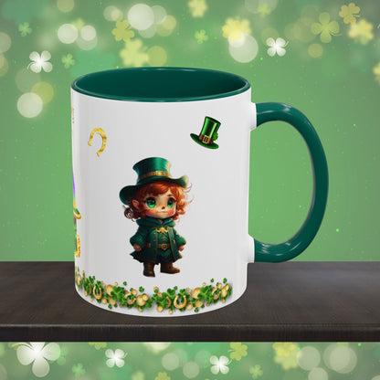 Mystical Leprechaun Magic: St. Patrick's Day Two-Tone Coffee Mug - Festive Ceramic Mug for Positivity & Mindfulness