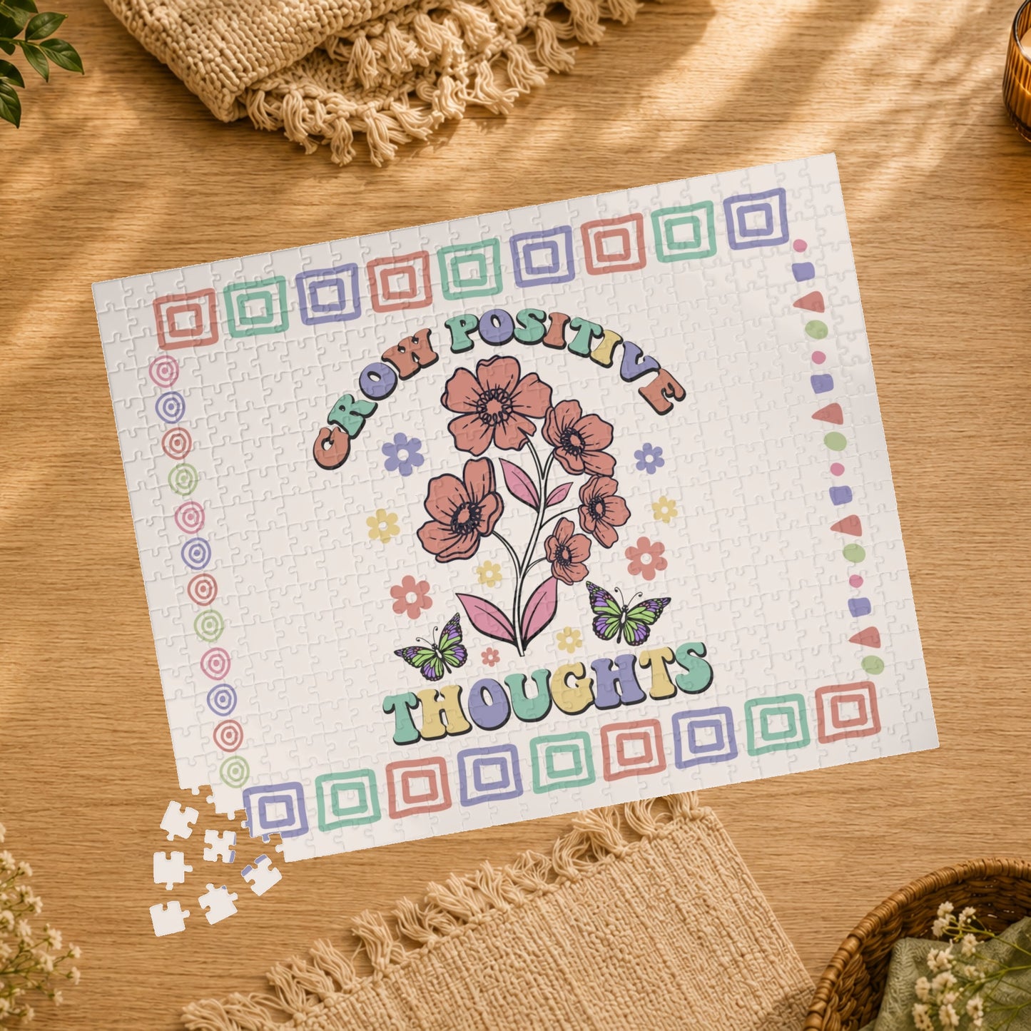 Grow Positive Thoughts - Affirmation Puzzle Gift for Survivors and Puzzle Lovers