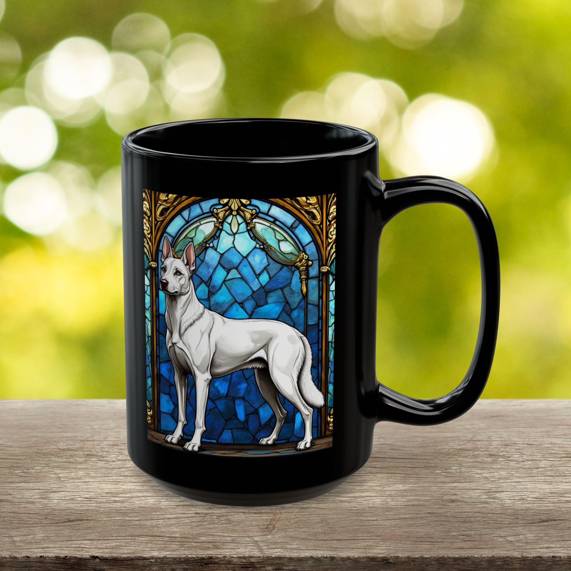 White Belgian Malinois custom name mug for dog lovers