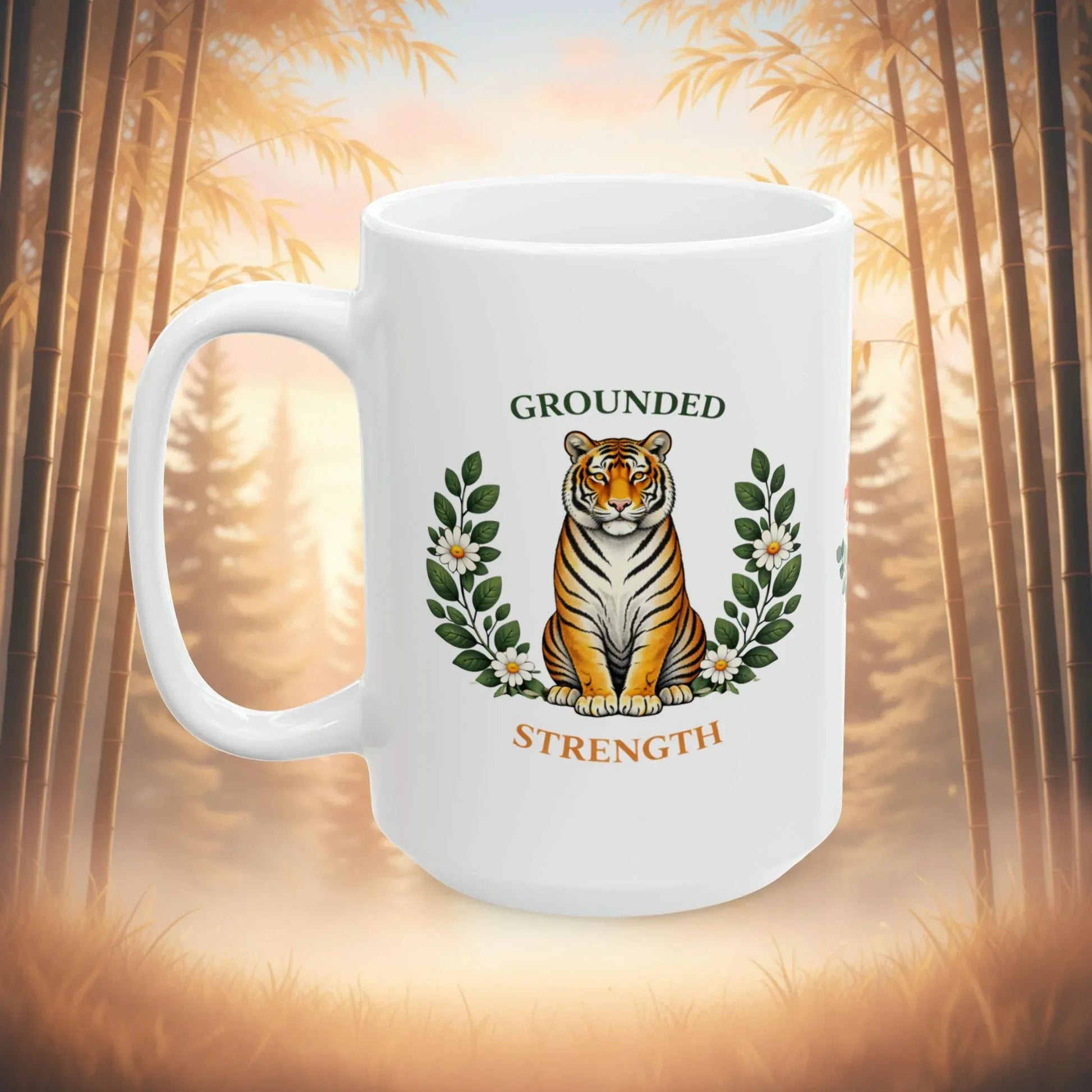 Shop our premium grounded strength tiger mug from MySisterIsASurvivor.