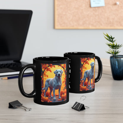 Silver Labrador autumn mug, personalized coffee cup for dog lovers, cozy fall drinkware - MySisterIsASurvivor