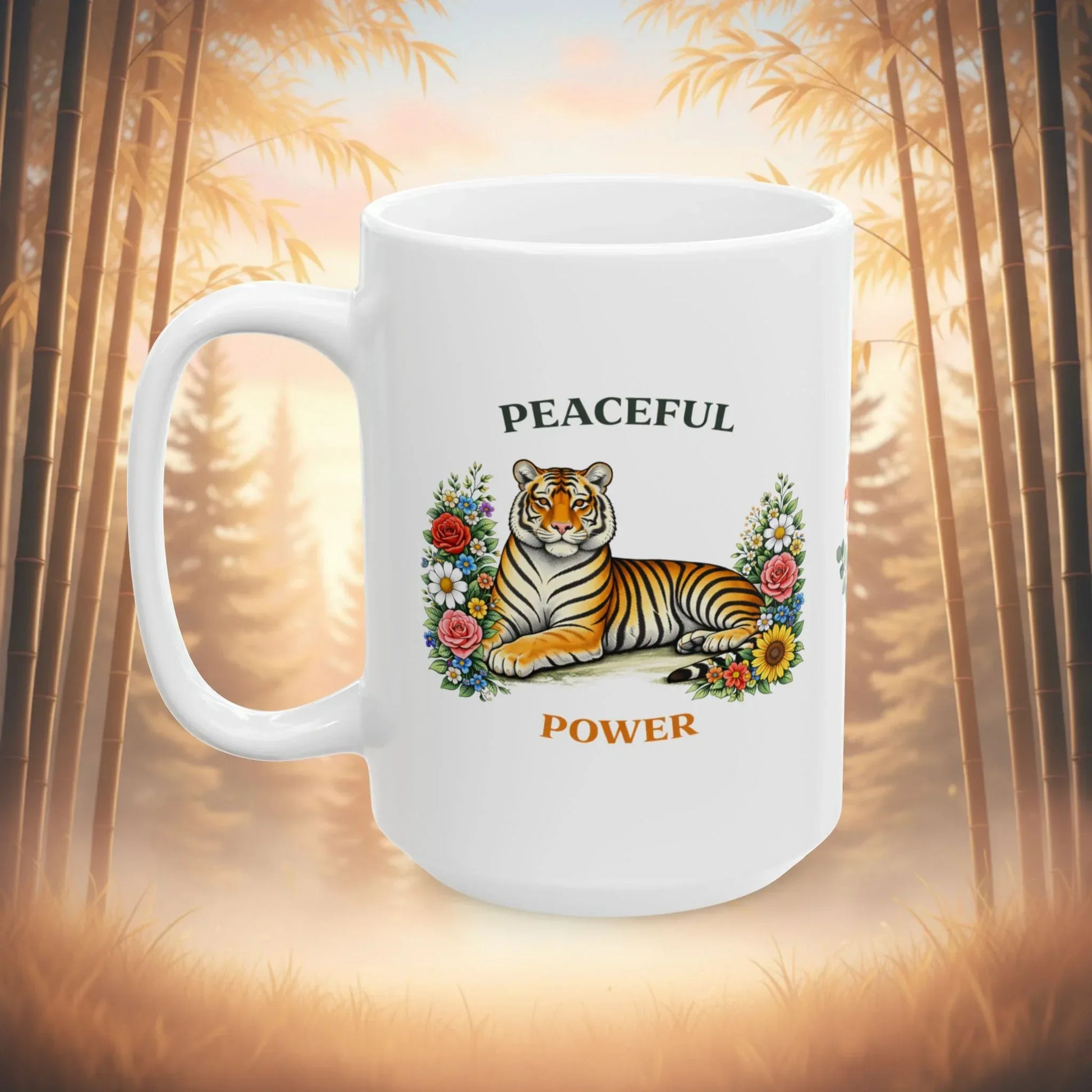 Shop our premium peaceful power tiger mug from MySisterIsASurvivor.