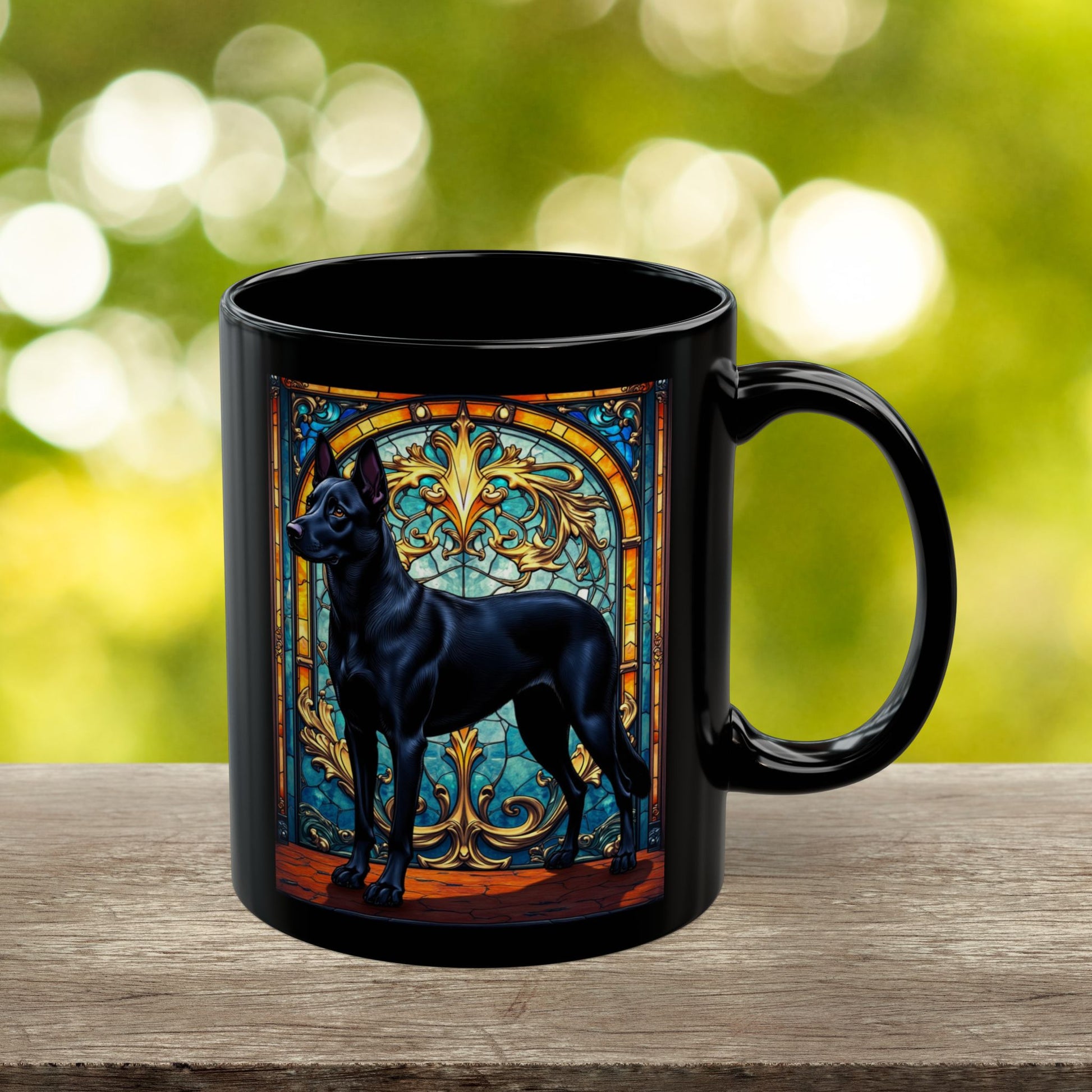 Belgian Malinois black coat custom dog name mug for pet lovers