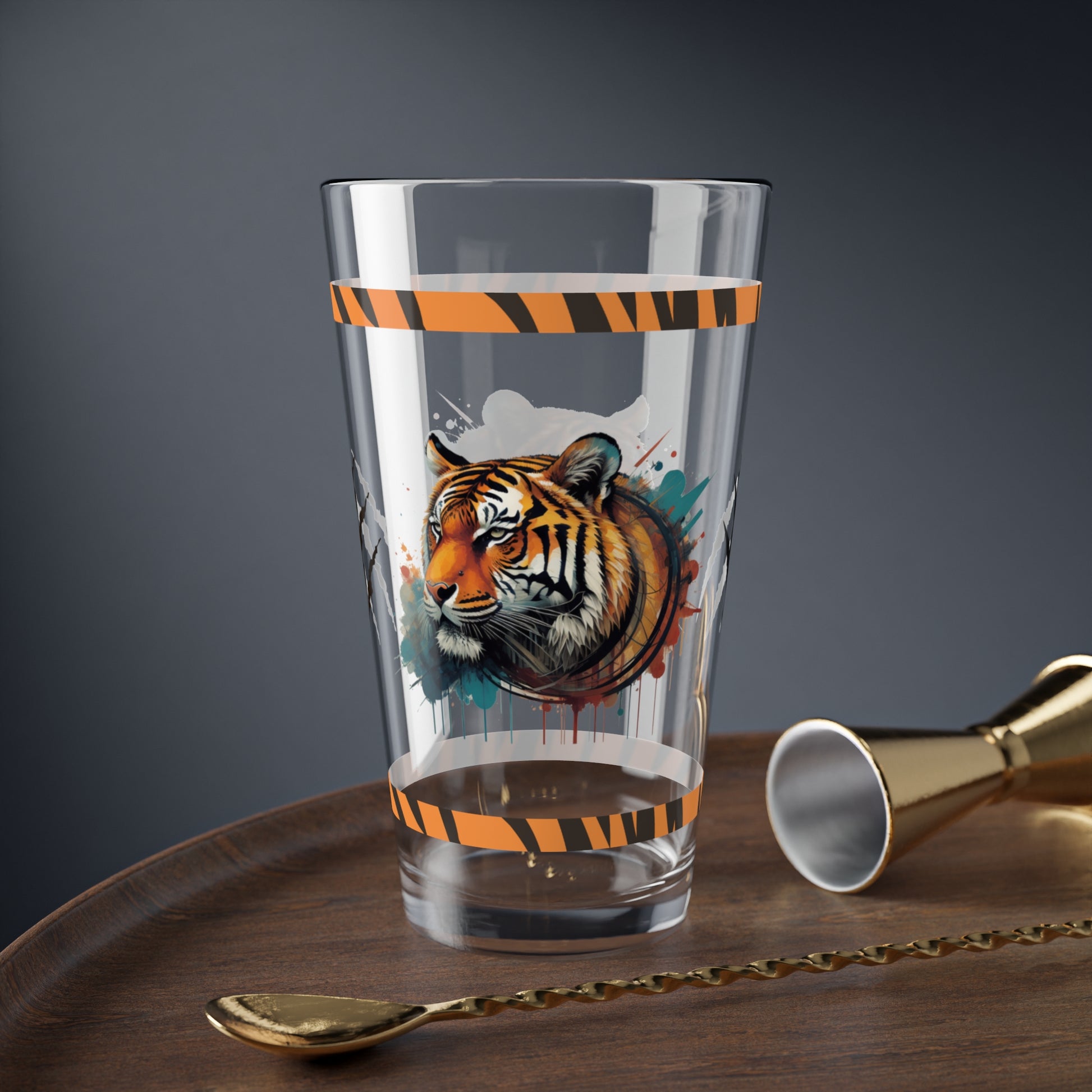 The Resilient Tiger Within 16oz Tiger Pint Glass - Inspiring Strength, Courage, and Empowerment