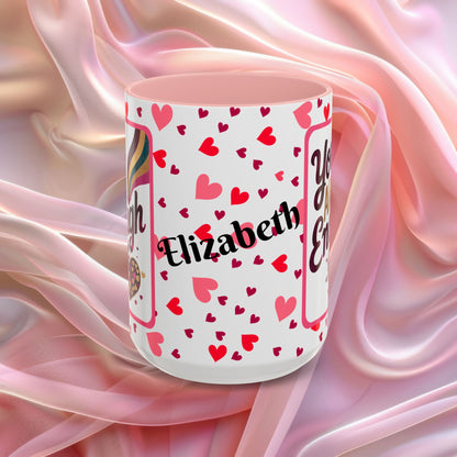 You Are Enough Valentines mug with self worth message, Valentine themed encouragement coffee cup