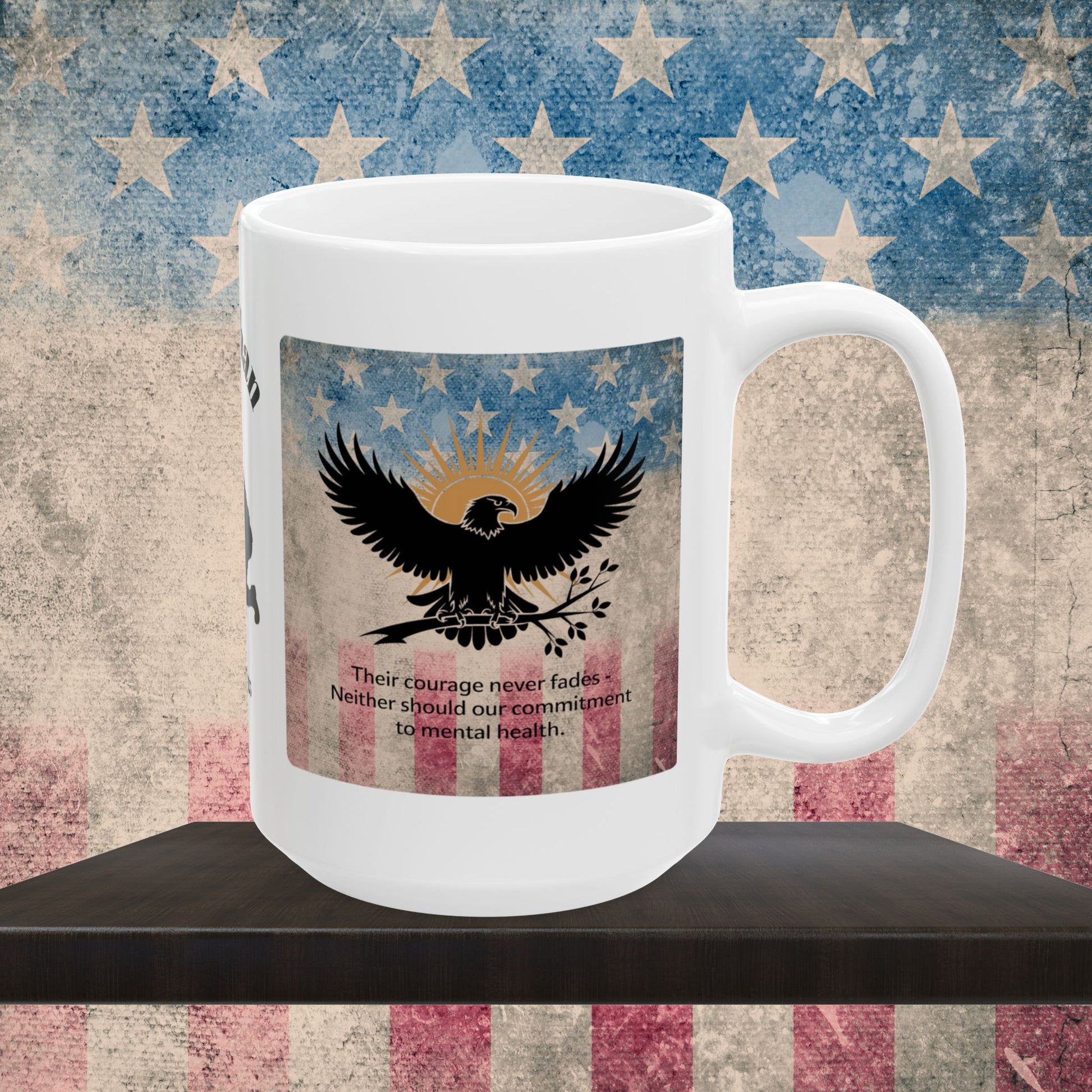 Personalized Memorial Day Mug - "Their Courage Never Fades" PTSD Support Tribute