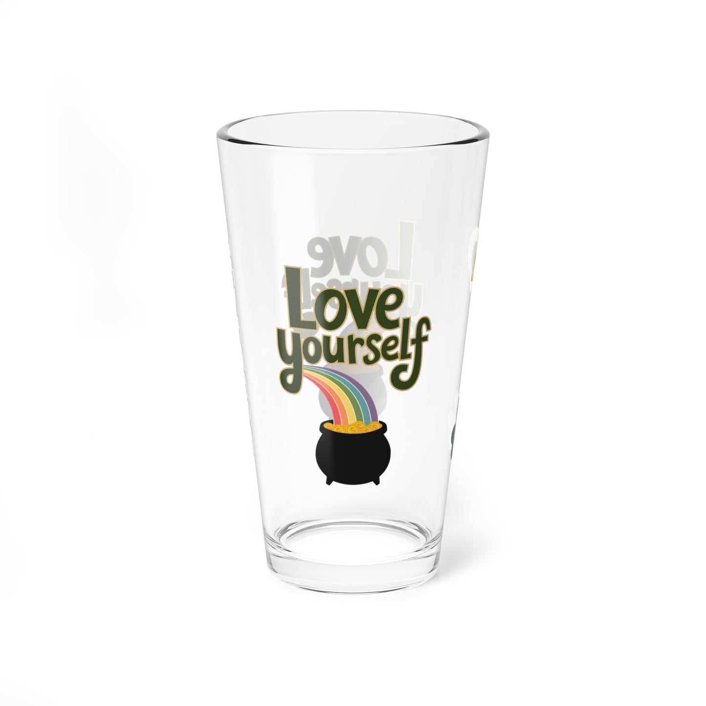 Love Yourself: Personalized St. Patrick's Day Pint Glass - Customizable Name for Happiness and Positivity