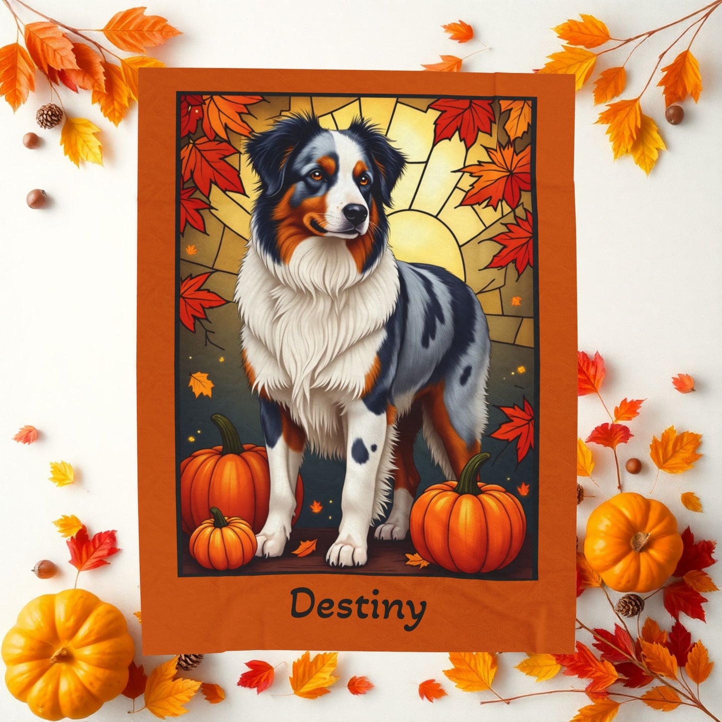 Australian Shepherd Blue Merle Coat Velveteen Blanket, Personalized Dog Throw, Custom Herding Companion Gift