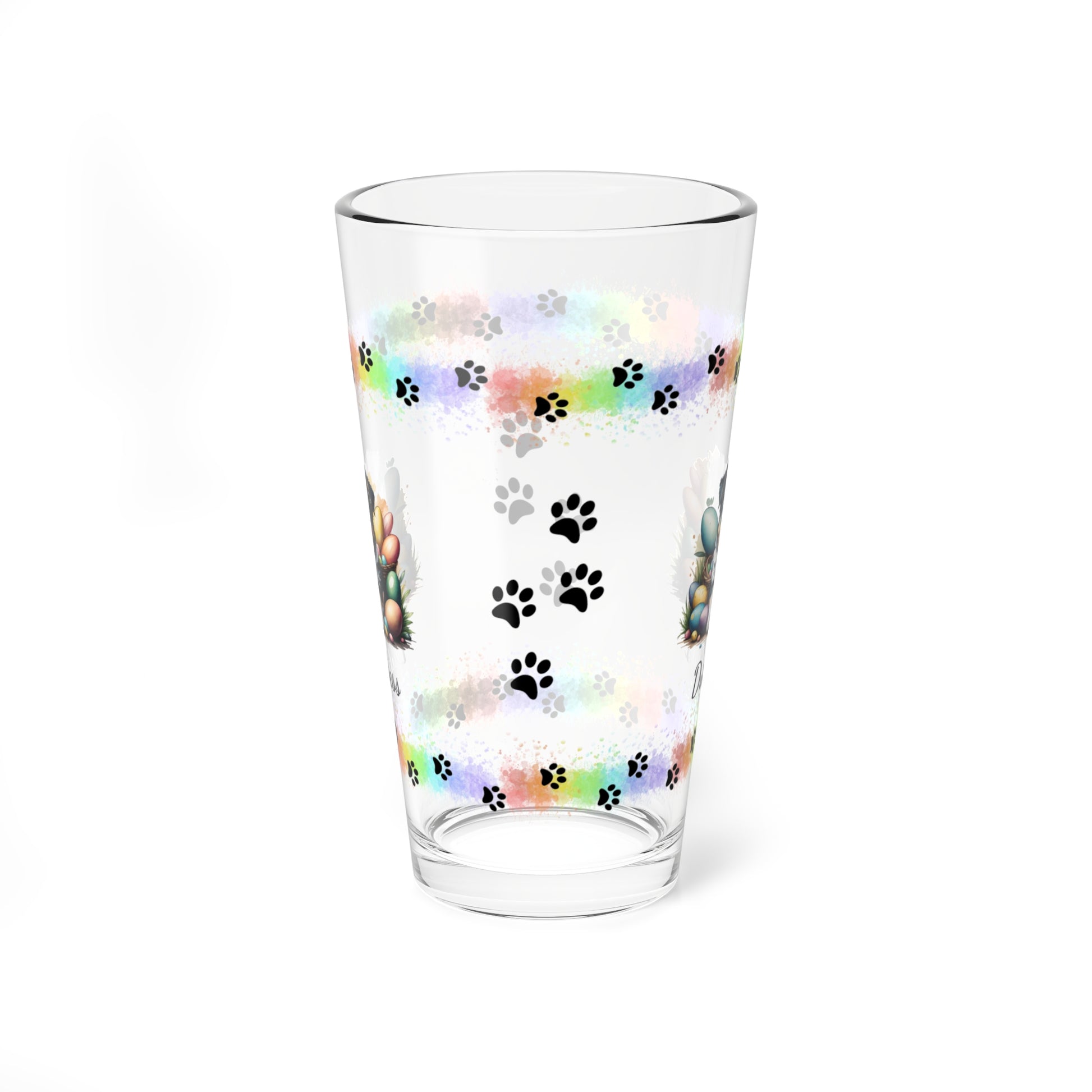 Australian Shepherd Personalized Easter Puppy 16oz Pint Glass - Custom Dog Design, Mental Health Gift, Easter Décor, and Festive Celebrations