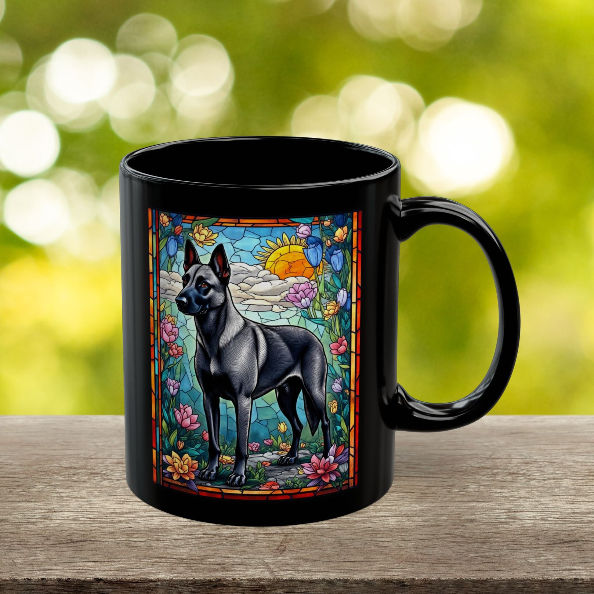 Gray Belgian Malinois custom name mug for pet parents