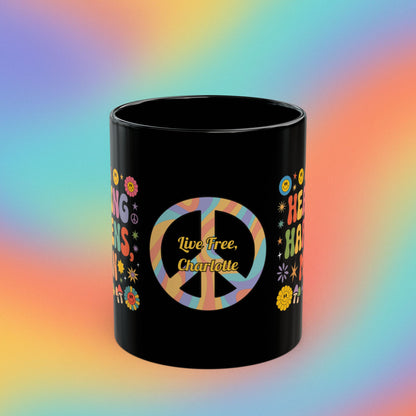 Healing Happens, Man personalized 70s mental health coffee mug affirmation gift - MySisterIsASurvivor