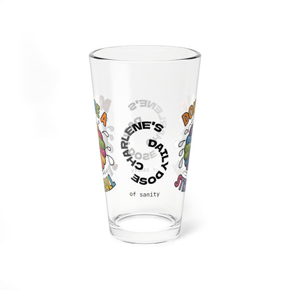 "Don’t Be A Stressball" personalized funny pint glass with a daily dose of humor and anxiety relief.