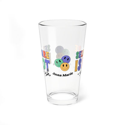 Self-Care is Not Selfish retro pint glass with personalized clear drinkware