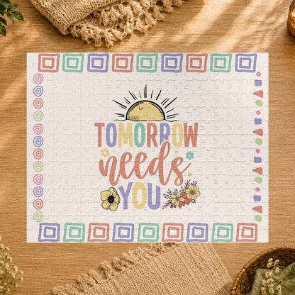 Tomorrow Needs You - Affirmation Puzzle Gift for Survivors and Puzzle Lovers