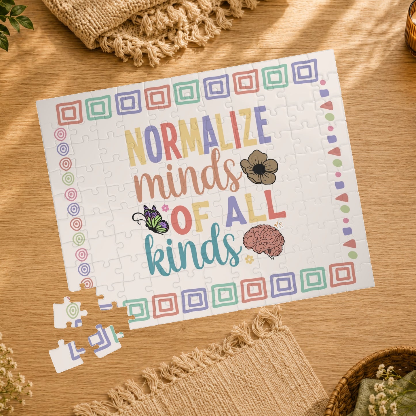 Normalize Minds of All Kinds - Affirmation Puzzle Gift for Survivors and Puzzle Lovers