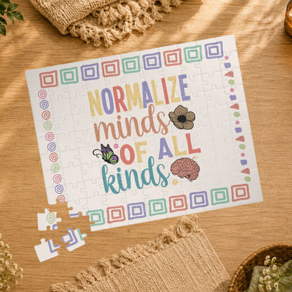 Normalize Minds of All Kinds - Affirmation Puzzle Gift for Survivors and Puzzle Lovers