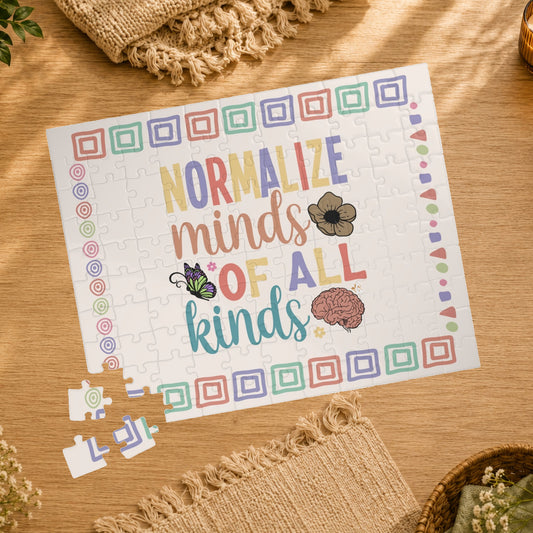Normalize Minds Of All Kinds - Mental Health Quote Puzzle