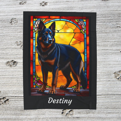 German Shepherd Black & Red Coat Blanket, Personalized Dog Lover Throw, Gift for Humans