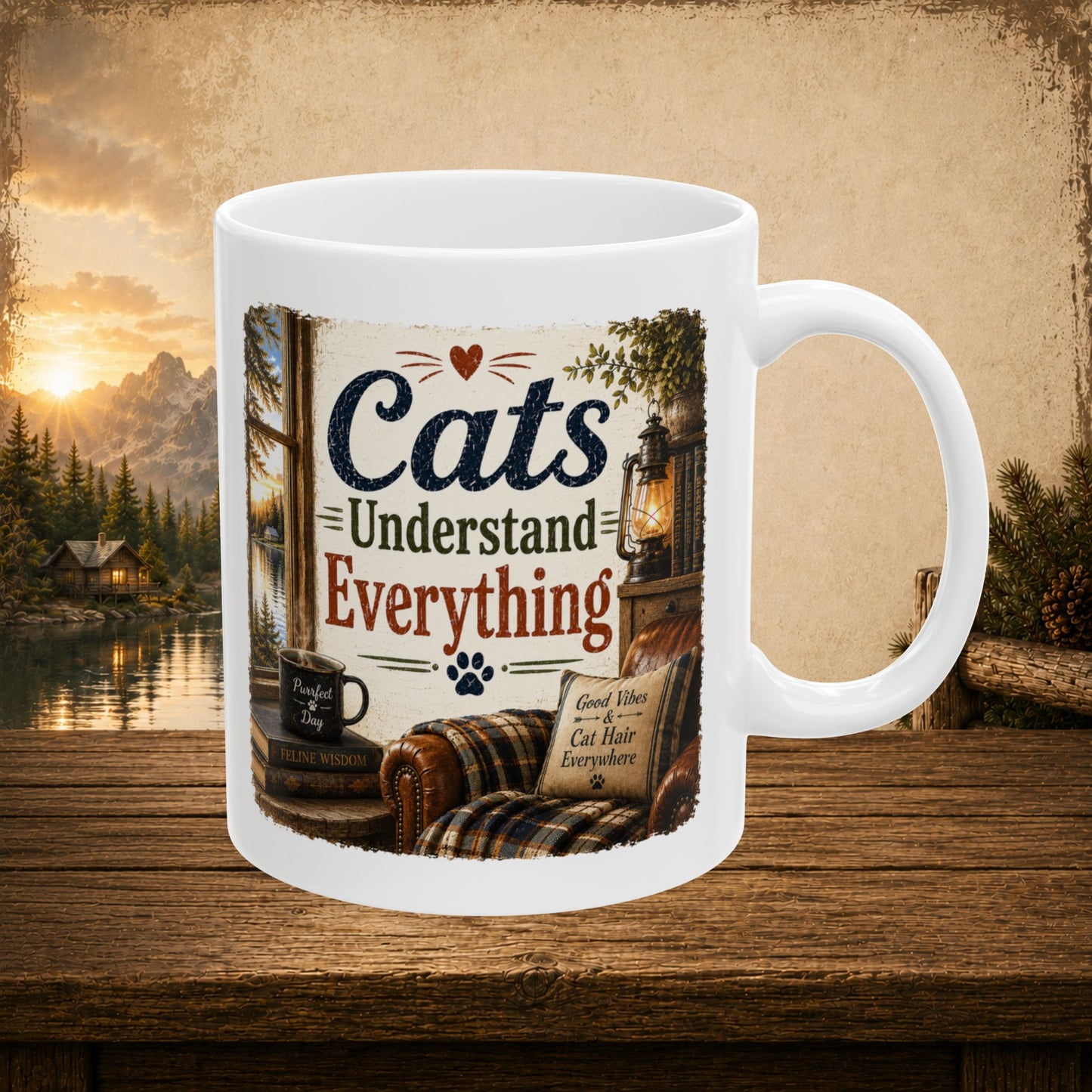 Cats understand everything personalized mug, cosy gift for cat lovers who relate