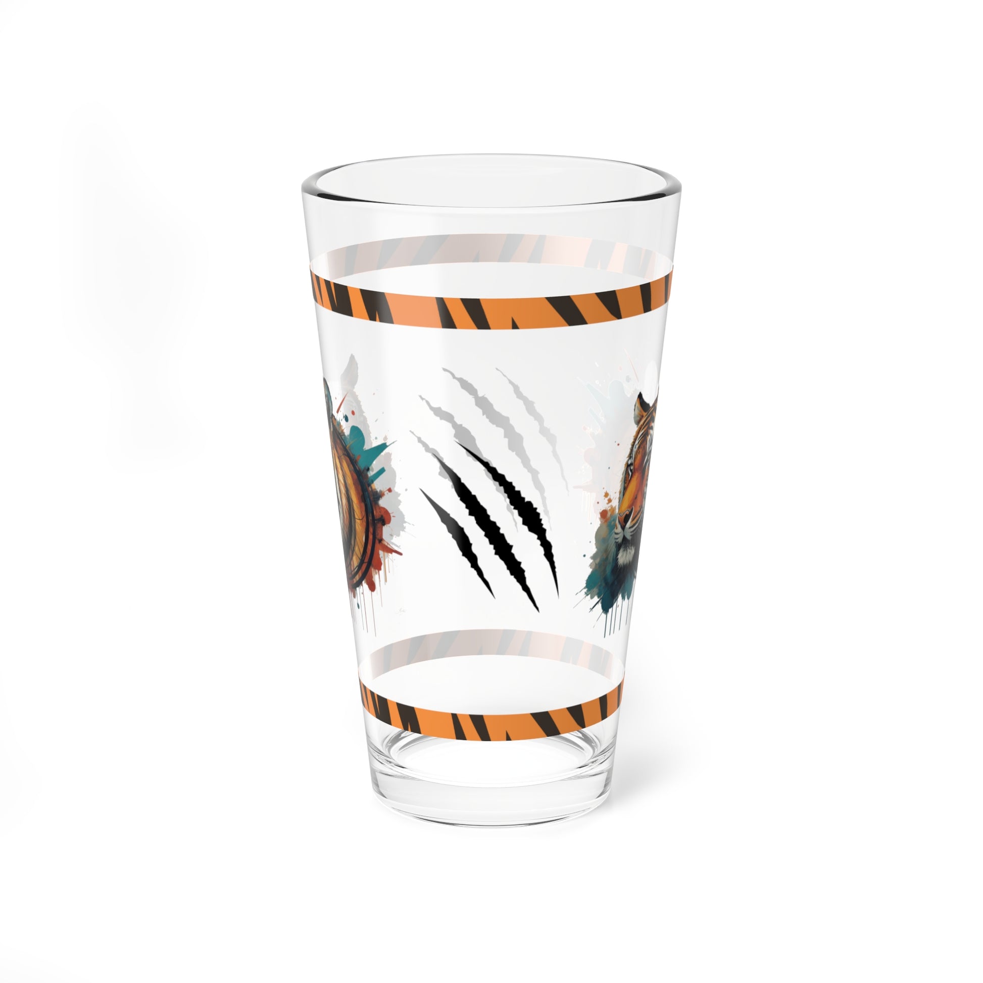 The Resilient Tiger Within 16oz Tiger Pint Glass - Inspiring Strength, Courage, and Empowerment