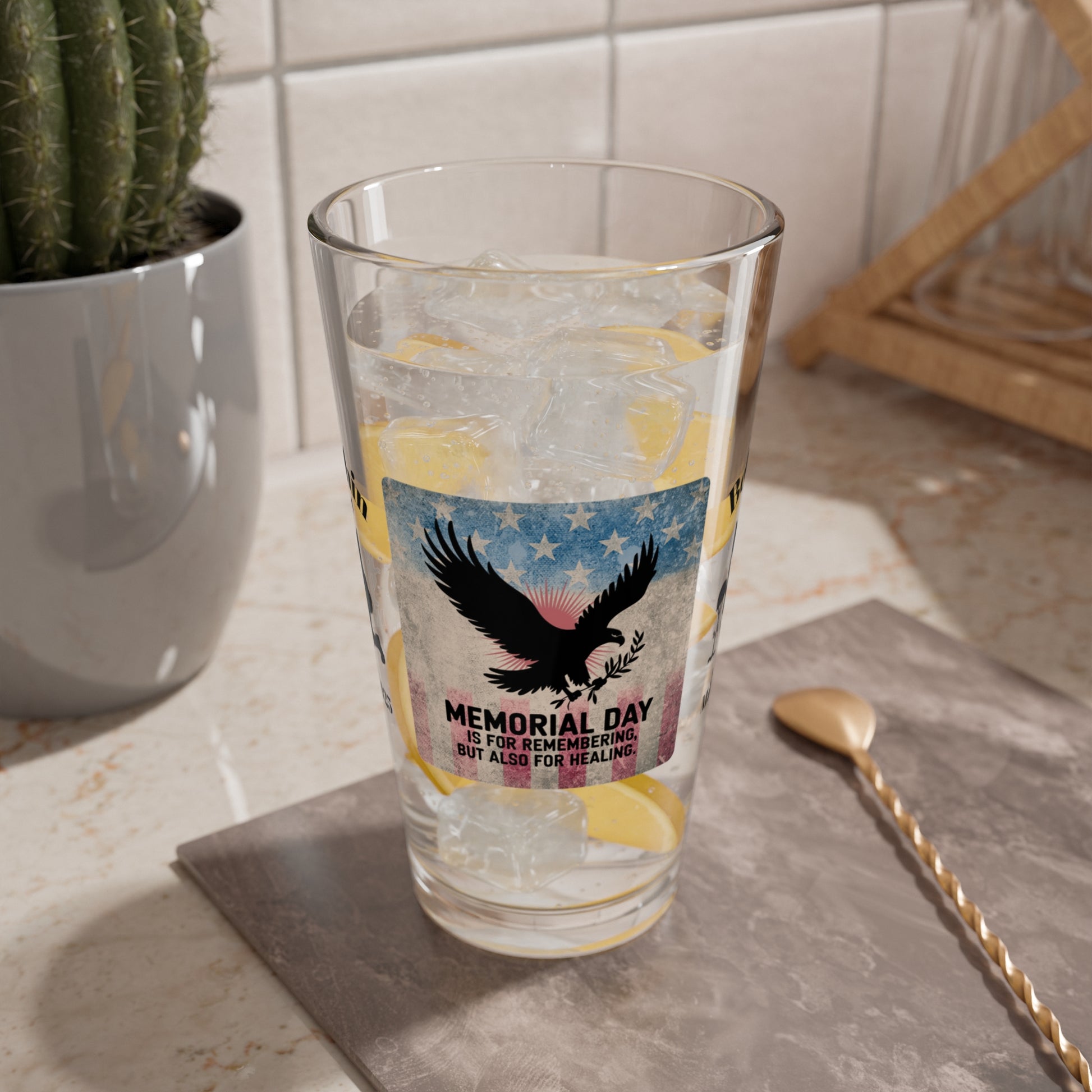 Personalized Memorial Day Pint Glass - "Memorial Day Is For Remembering", PTSD Awareness Gift for Veterans & Memorial Days