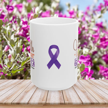 Faith Over Fear Domestic Violence Warrior Ceramic Mug - Strength & Hope