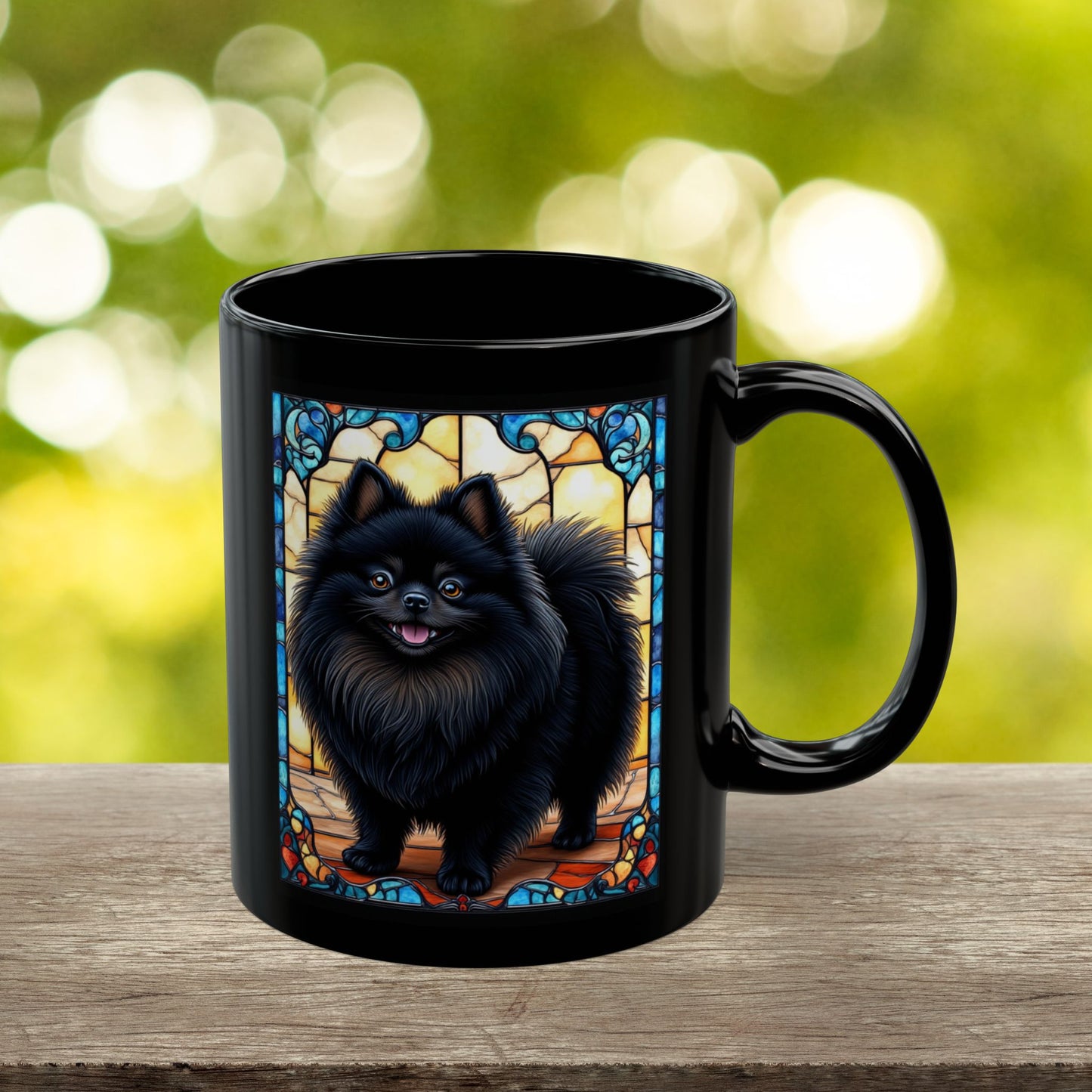 Black Pomeranian personalized dog lover coffee mug