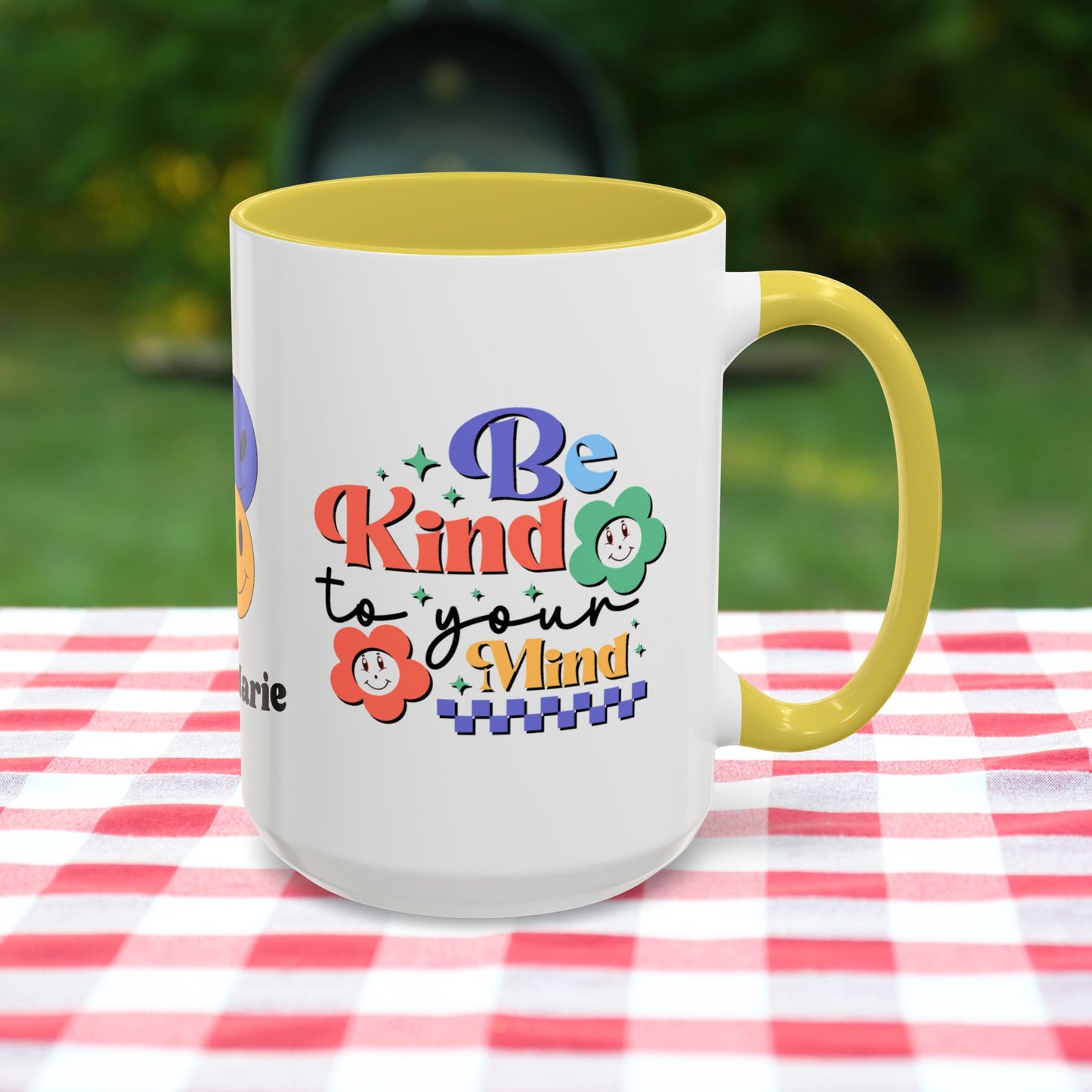 Be Kind to Your Mind - Personalized Retro Mental Wellness Mug for Mental Health Awareness & Self-Care