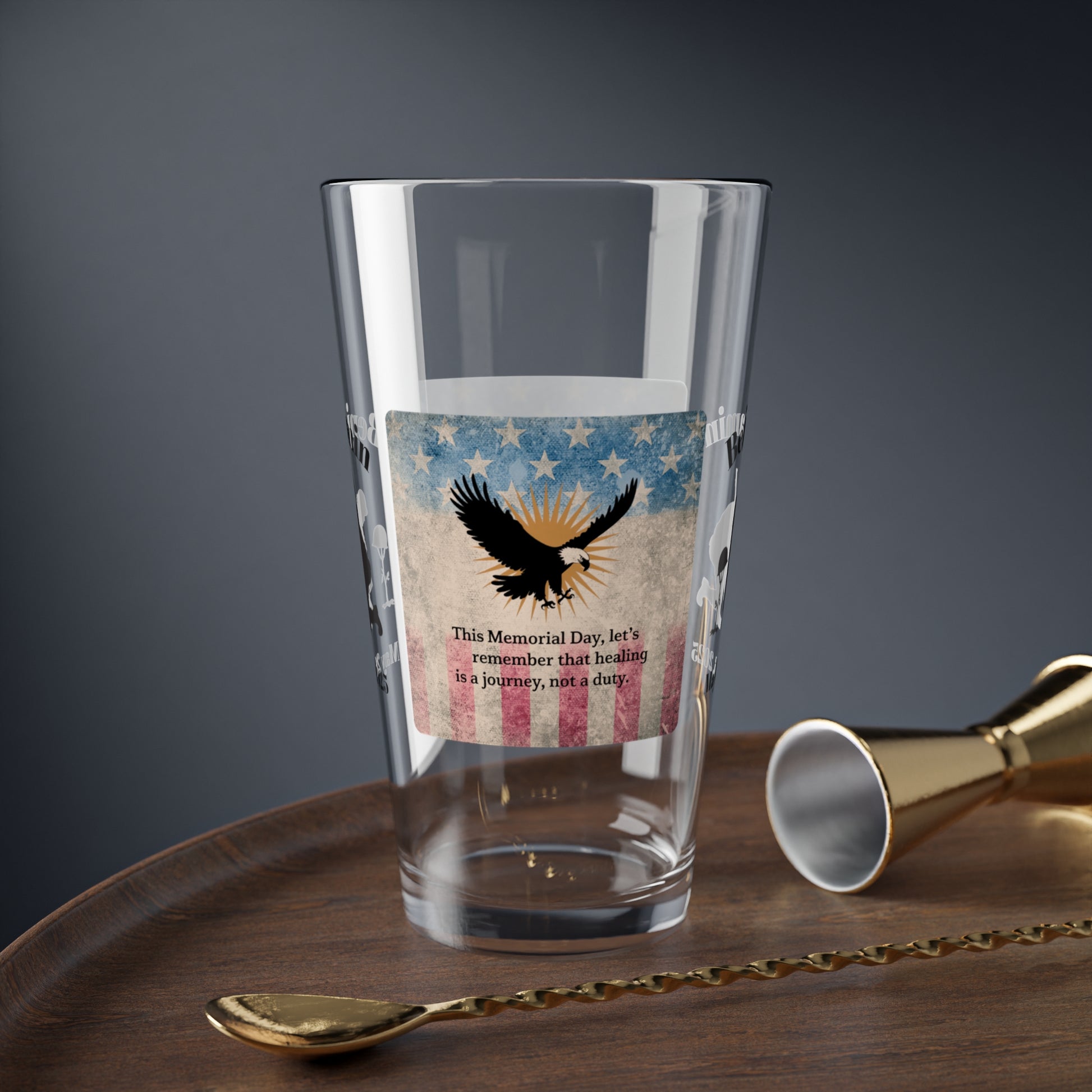 Personalized Memorial Day Pint Glass - "This Memorial Day, Let's Remember", PTSD Awareness Gift for Veterans & Memorial Days