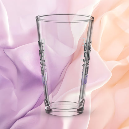 Break the Silence End the Violence pint glass, bold survivor empowerment drinkware, abuse awareness design