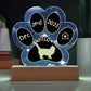 Birman cat custom gotcha day acrylic plaque with paw print, pet adoption memory gift