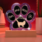 Birman cat custom gotcha day acrylic plaque with paw print, pet adoption memory gift
