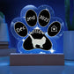 Birman cat custom gotcha day acrylic plaque with paw print, pet adoption memory gift