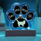 Birman cat custom gotcha day acrylic plaque with paw print, pet adoption memory gift