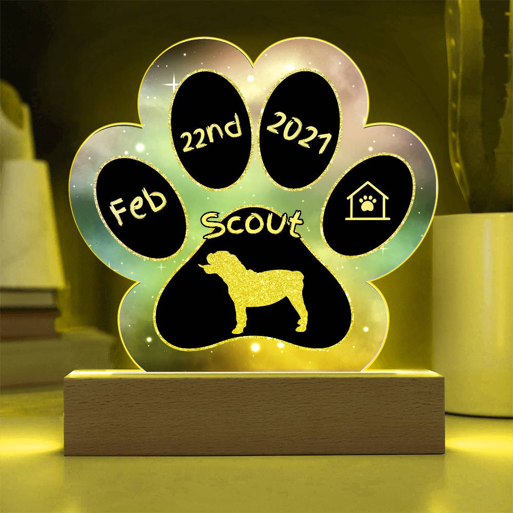 Bulldog personalized Gotcha Day acrylic paw plaque - 7" dog gift