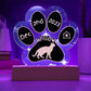 Chausie cat personalized 7" acrylic paw print Gotcha Day plaque