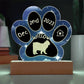 Cymric cat personalized 7" Gotcha Day acrylic paw print plaque