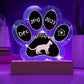 Devon Rex cat 7" personalized Gotcha Day paw print plaque