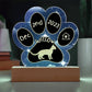 Devon Rex cat 7" personalized Gotcha Day paw print plaque