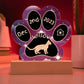 Devon Rex cat 7" personalized Gotcha Day paw print plaque