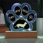 Dwelf cat custom 7" acrylic Gotcha Day paw print keepsake