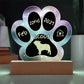 7" Acrylic Paw Print Plaque - French Bulldog Personalized Dog Gotcha Day Gift - Homecoming Day Dog Plaque