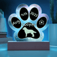 7" Acrylic Paw Print Plaque - Kuvasz - Personalized Dog Name Gift, Custom Gotcha Day Sign for Protective Livestock Guardian Dog Owners