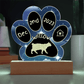 Manx cat gotcha day gift - custom 7" acrylic paw print keepsake