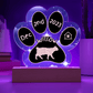 Manx cat gotcha day gift - custom 7" acrylic paw print keepsake