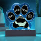 Minuet cat adoption day gift - personalized 7" acrylic paw print keepsake